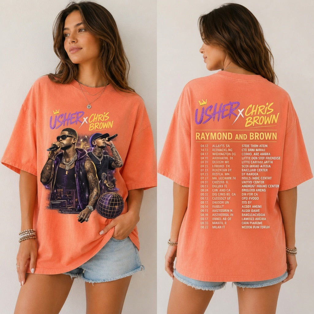 Raymond and Brown Tour Tee, Comfort Colors Retro Concert Shirt, Oversized R&B Fan Apparel