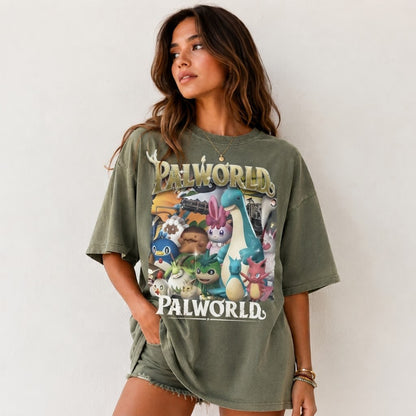 Palworld All Characters Purple Graphic Tee