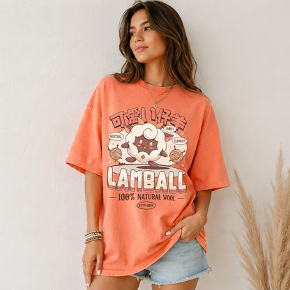 Lamball Palworld T-Shirt, Cute Sheep Vintage Tee, Gamer Gift