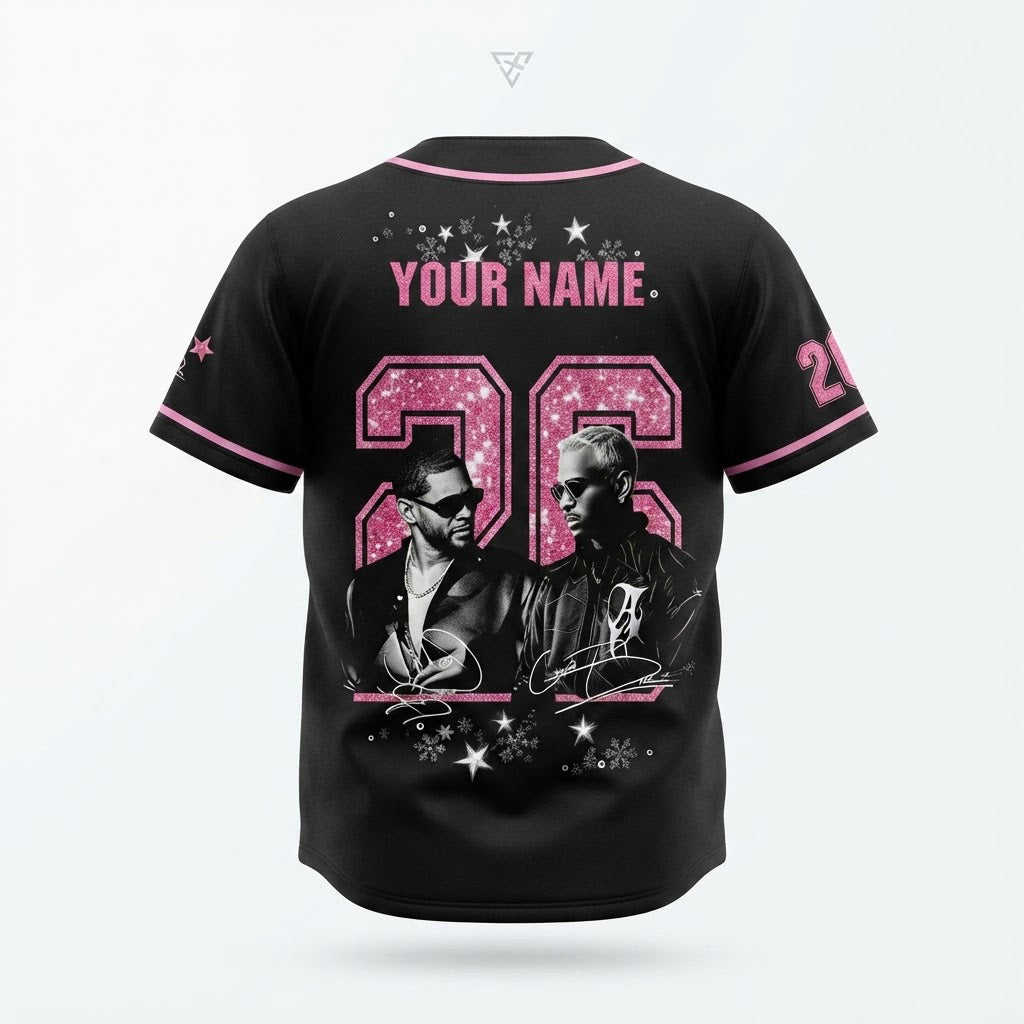 R&B Raymond Brown Glitter Custom Baseball Jersey