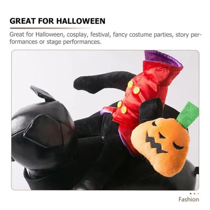 Headless Pumpkin Rider Pet Costume - Funny Halloween Dog Outfit - Halloween Party Cosplay