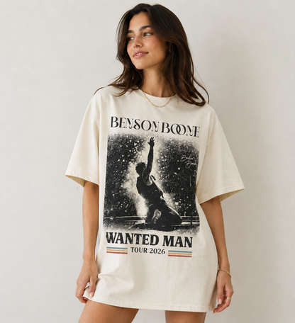 Benson Boone Wanted Man Tour 2026 Vintage Tee