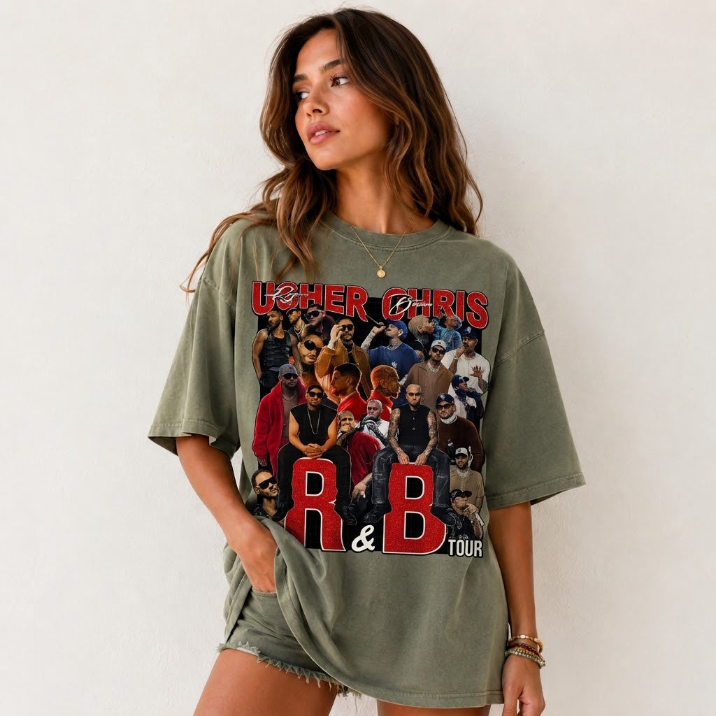 Comfort Colors Usher & Chris Brown The R&B Tour Graphic Tee