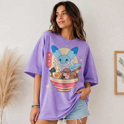 Chillet Ramen Palworld T-Shirt, Cute Anime Noodle Gamer Tee