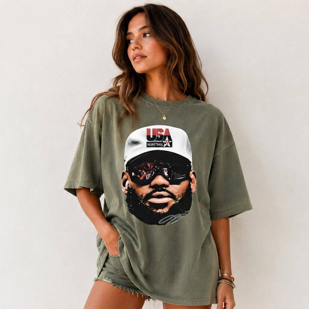 USA Basketball King James Vintage Tee