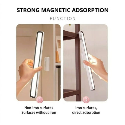 Rechargeable Magnetic LED Desk Lamp, Stepless Dimmable Wireless Reading Light, Touch Control Under Cabinet Light for Home Office Bedroom