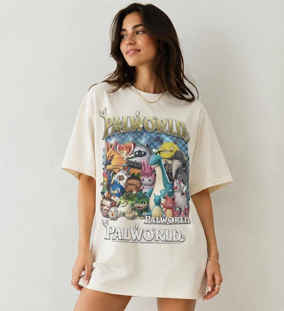 Palworld All Characters Purple Graphic Tee