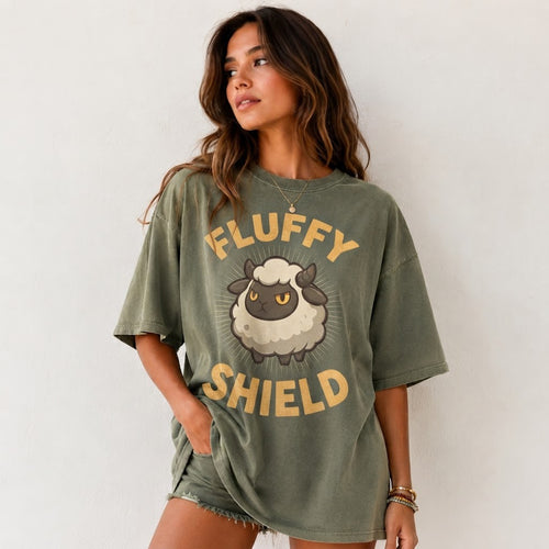Lamball Fluffy Shield Palworld T-Shirt, Cute Sheep Gamer Tee