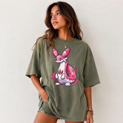 Lovander Palworld T-Shirt, Pink Chillet Anime Tee, Gamer Gift