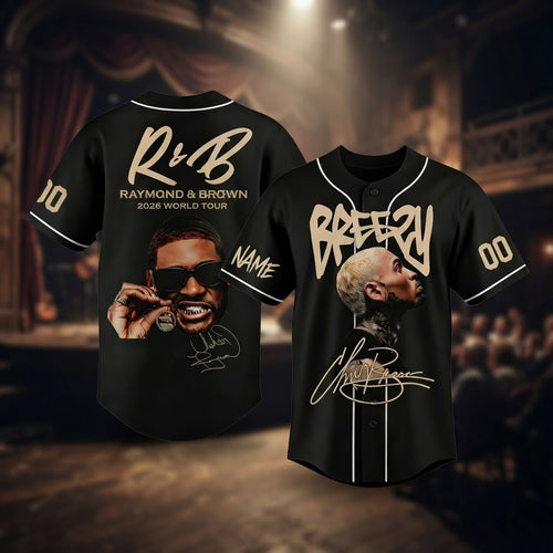 R&B Raymond & Brown 2026 World Tour Black Baseball Jersey