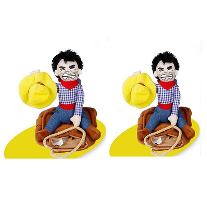Halloween Dog Costume - Cowboy Riding Pet Apparel - Halloween Party Wear