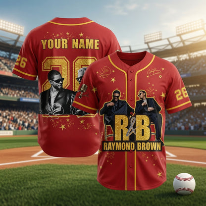Custom R&B Gold Baseball Jersey