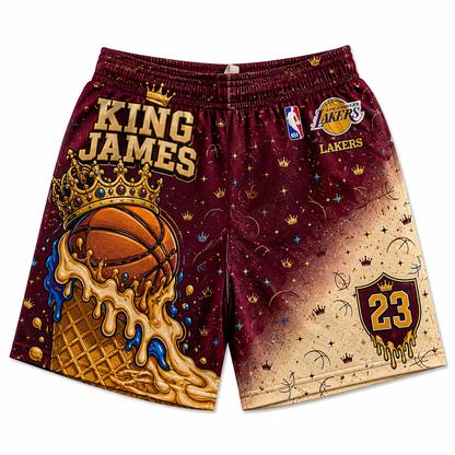 LeBron James 23 King James Ice Cream Cone Basketball Jersey Shorts