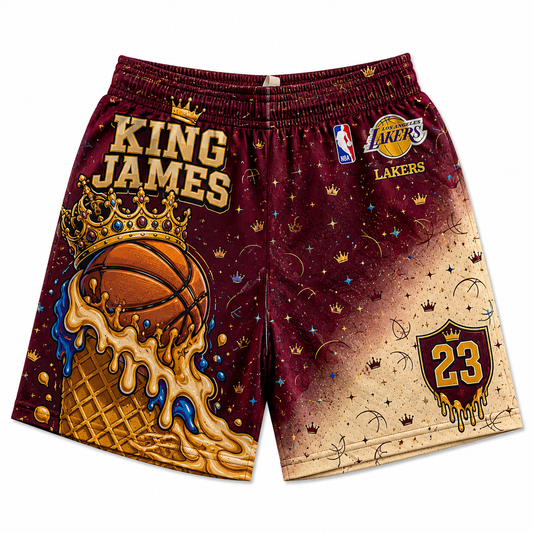LeBron James 23 King James Ice Cream Cone Basketball Jersey Shorts