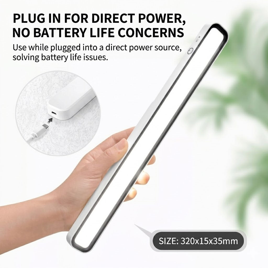 Rechargeable Magnetic LED Desk Lamp, Stepless Dimmable Wireless Reading Light, Touch Control Under Cabinet Light for Home Office Bedroom