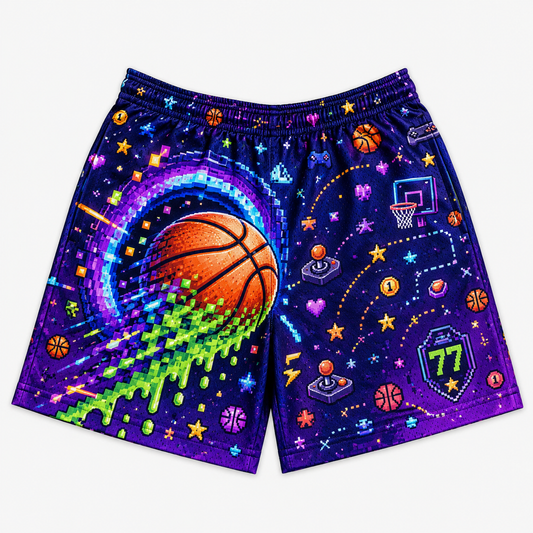 Luka Dončić 77 Pixel Art Basketball Jersey Shorts