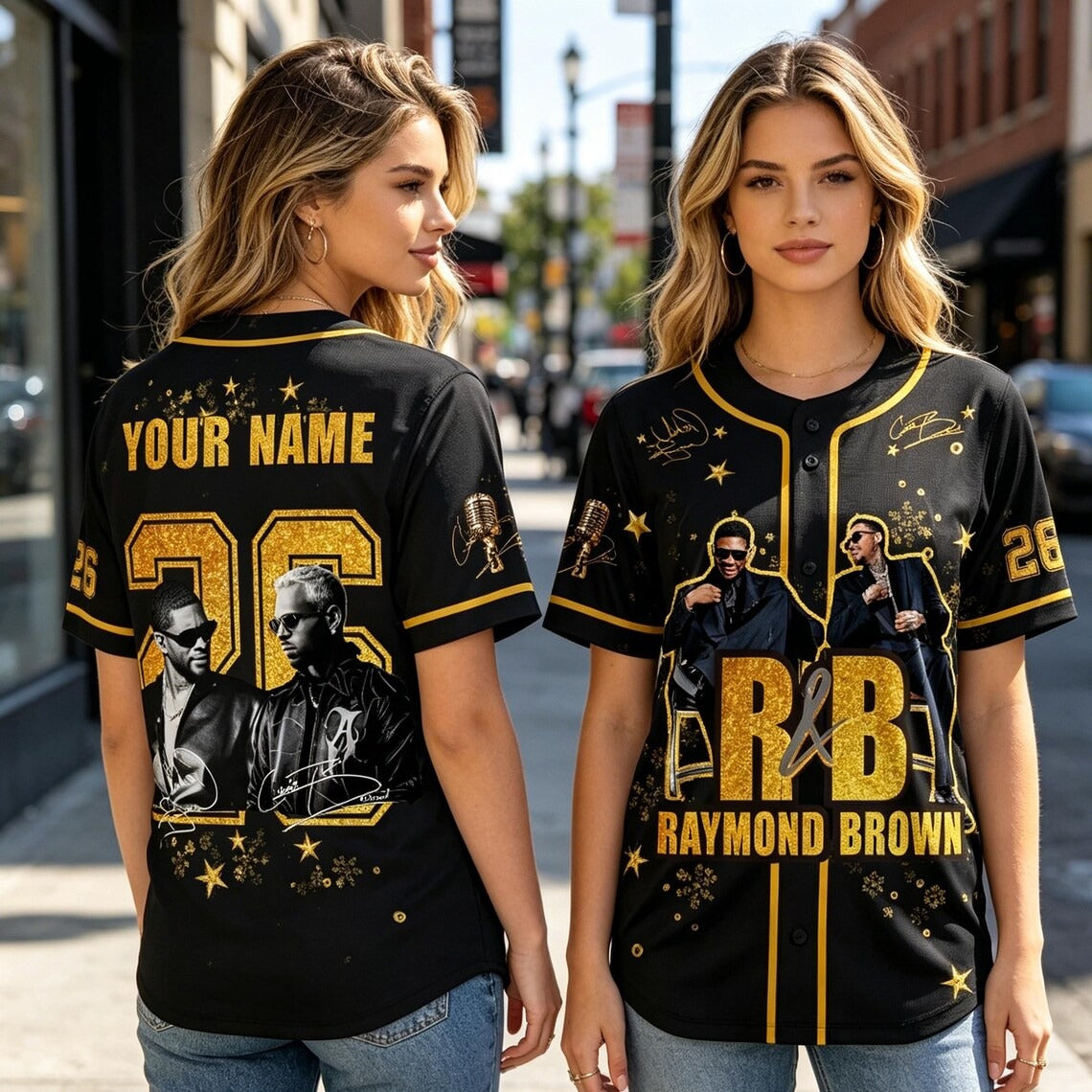 Custom R&B Gold Baseball Jersey