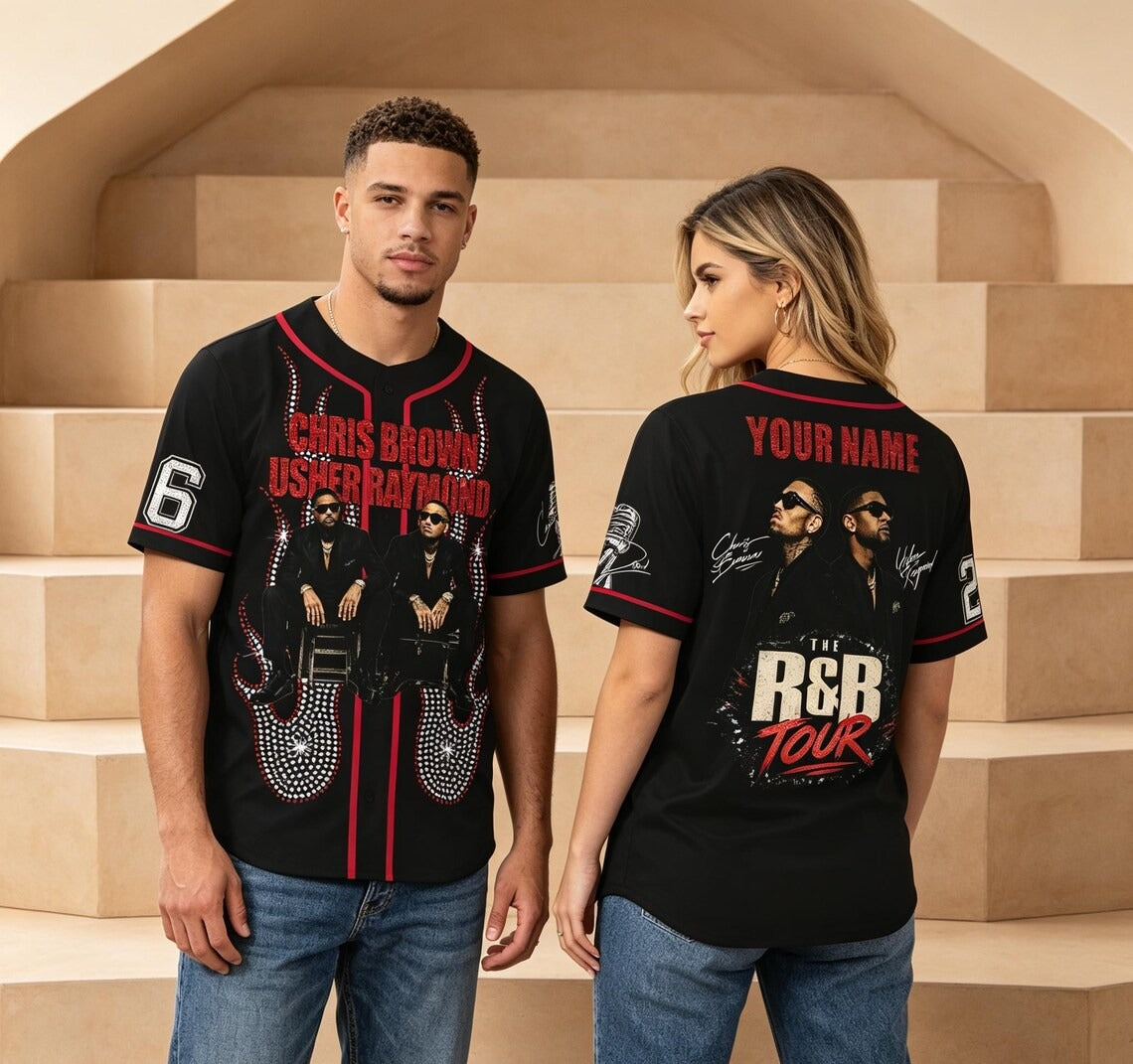 Chris Brown & Usher Custom Baseball Jersey