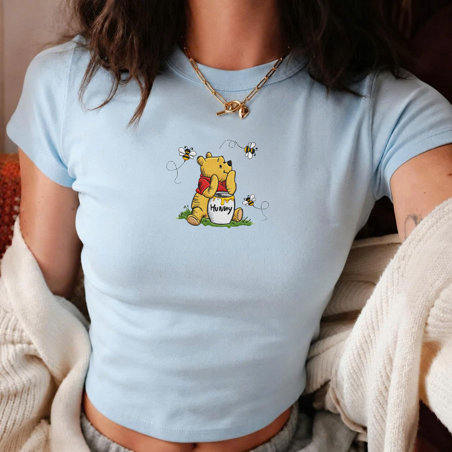 Winnie The Pooh Embroidered Baby Tee