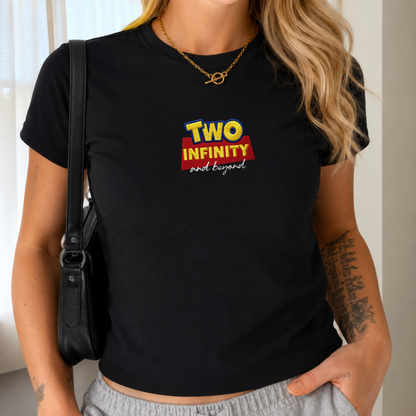 Two Infinity And Beyond Embroidered Baby Tee