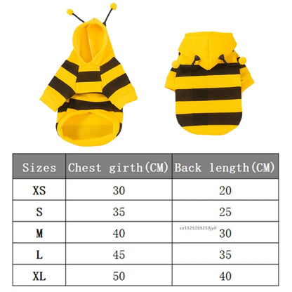 Bee Pet Costume Hoodie for Small & Medium Dogs & Cats