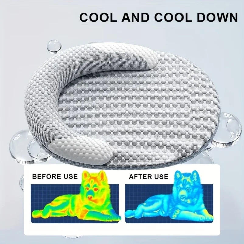 Ice Silk Cooling Pet Nest: Washable Summer Bed for All Sizes
