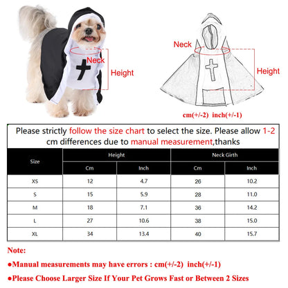 Funny Halloween Jesus Nun Costume for Small & Medium Dogs & Cats