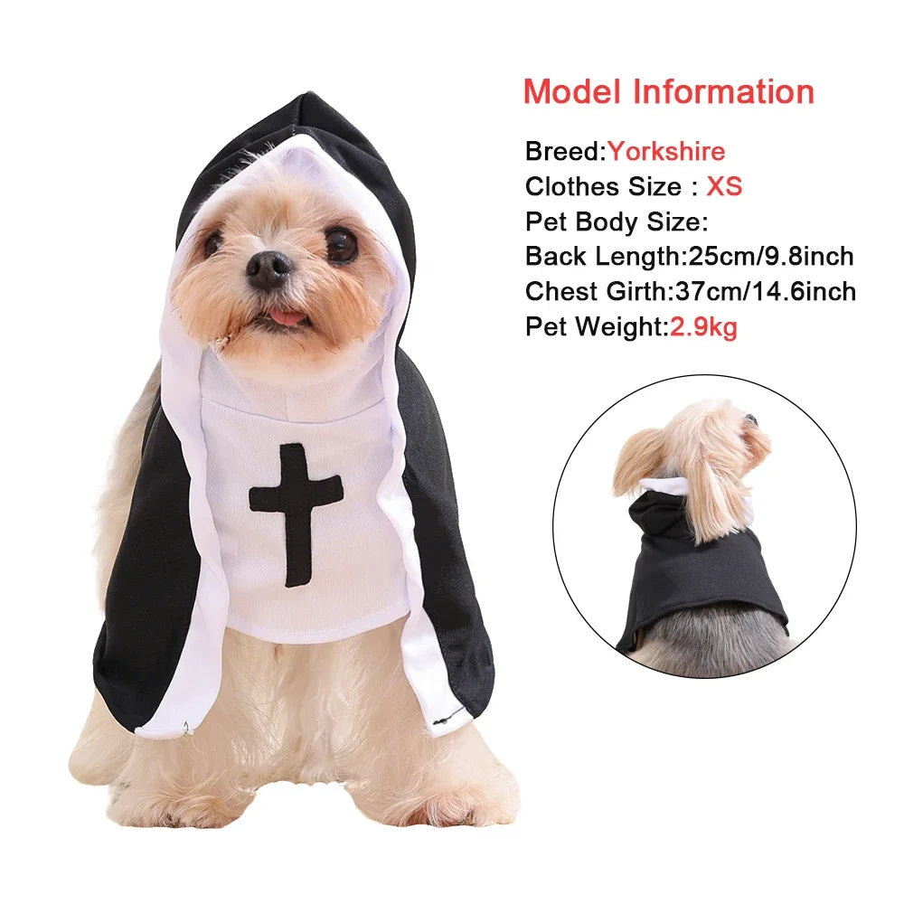 Funny Halloween Jesus Nun Costume for Small & Medium Dogs & Cats