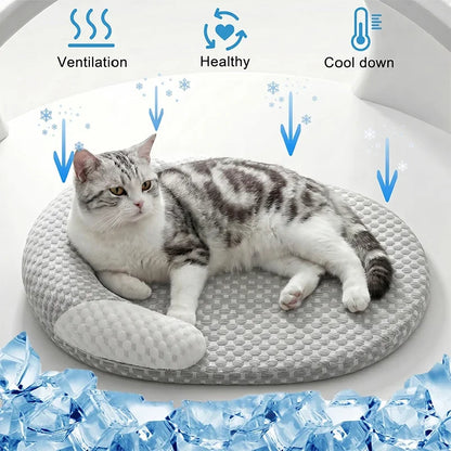 Ice Silk Cooling Pet Nest: Washable Summer Bed for All Sizes