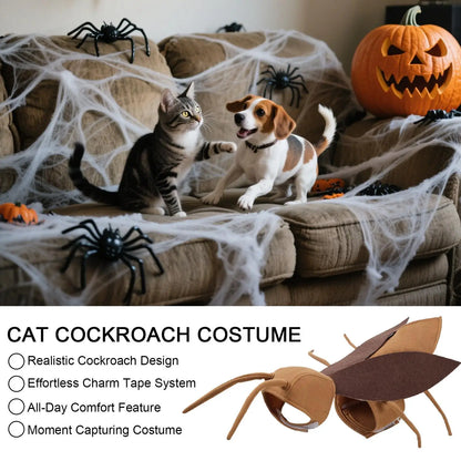 Realistic Cockroach Halloween Costume for Cats & Small Dogs