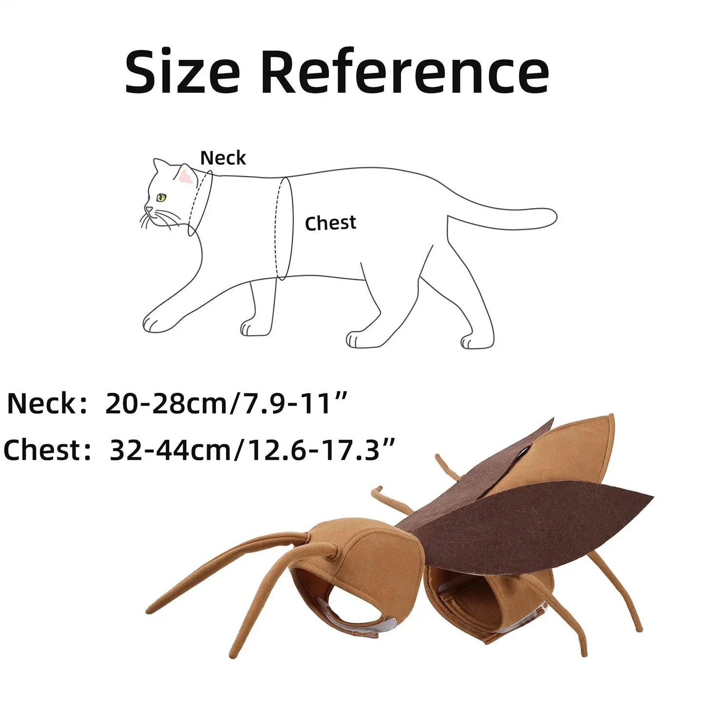 Realistic Cockroach Halloween Costume for Cats & Small Dogs