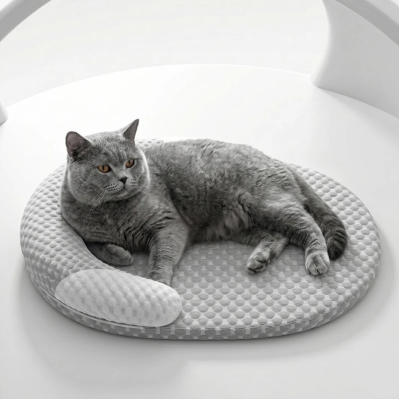 Ice Silk Cooling Pet Nest: Washable Summer Bed for All Sizes