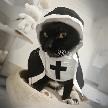 Funny Halloween Jesus Nun Costume for Small & Medium Dogs & Cats