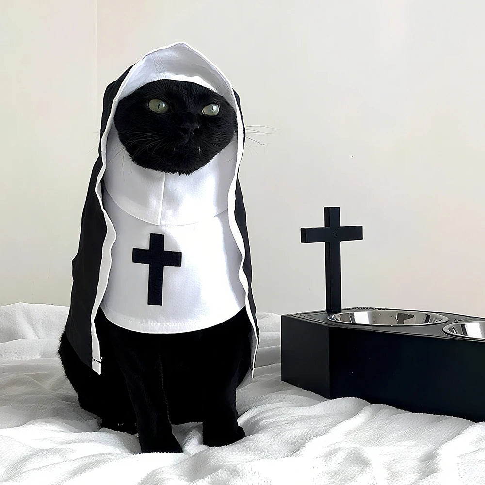 Funny Halloween Jesus Nun Costume for Small & Medium Dogs & Cats