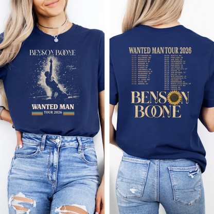Benson Boone Shirt Wanted Man Tour 2026 Tee, American Heart Concert T-Shirt