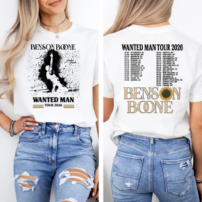 Benson Boone Shirt Wanted Man Tour 2026 Tee, American Heart Concert T-Shirt