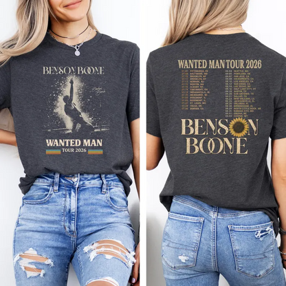 Benson Boone Shirt Wanted Man Tour 2026 Tee, American Heart Concert T-Shirt