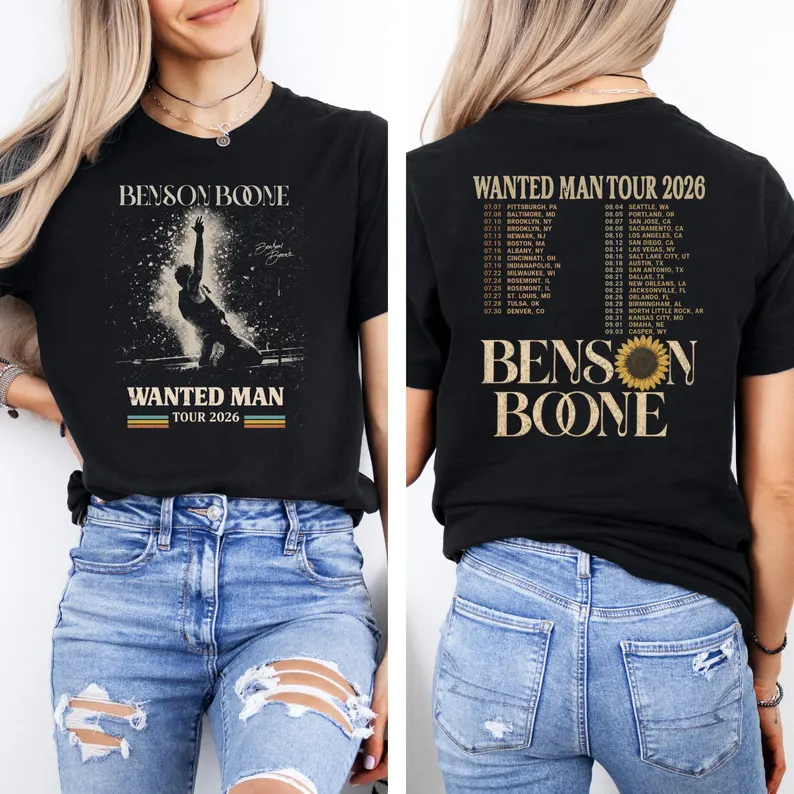 Benson Boone Shirt Wanted Man Tour 2026 Tee, American Heart Concert T-Shirt