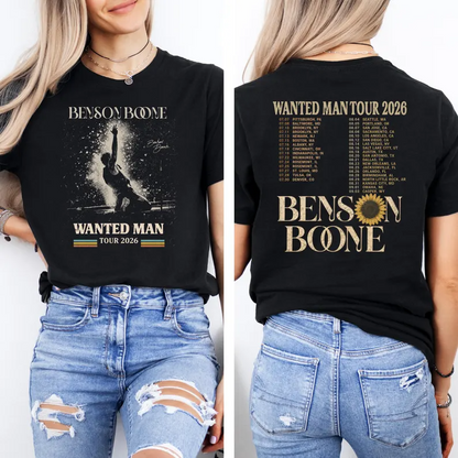 Benson Boone Shirt Wanted Man Tour 2026 Tee, American Heart Concert T-Shirt