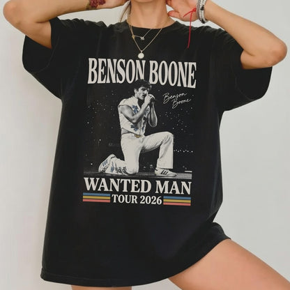 Benson Boone Tour 2026 Shirt, Wanted Man Concert Tee