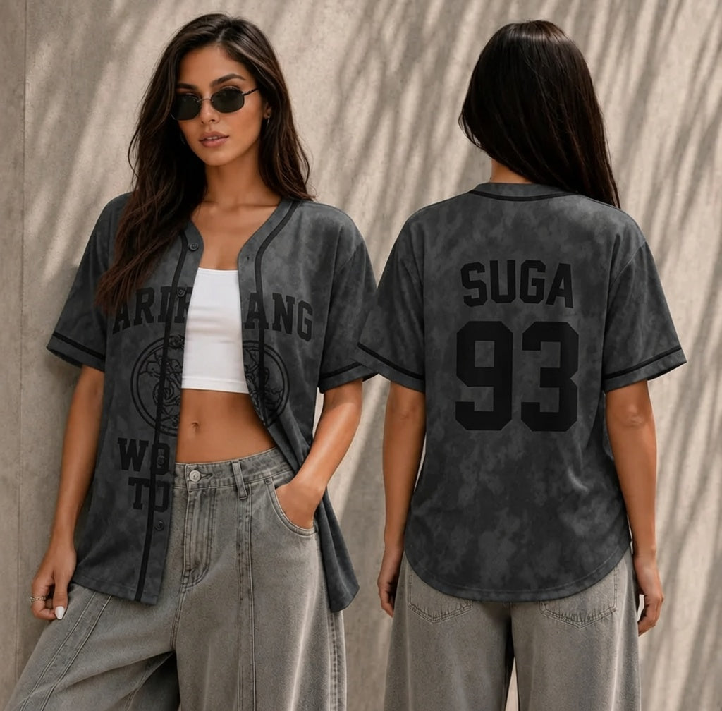 Baseball Jersey K-POP Grey Concert Tour Shirt