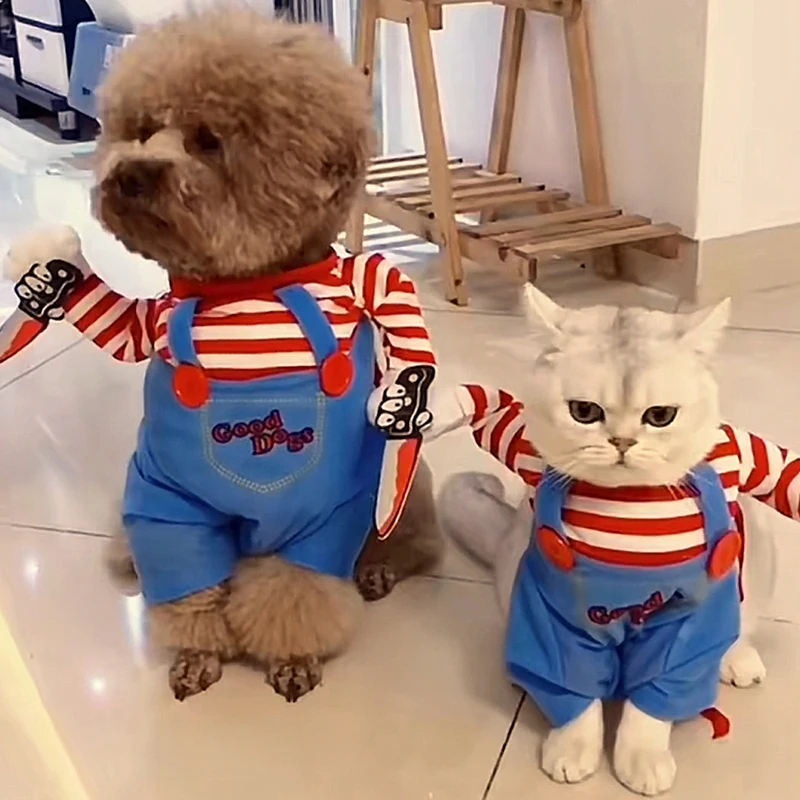 Chucky Pet Costume - Halloween Cat Outfit