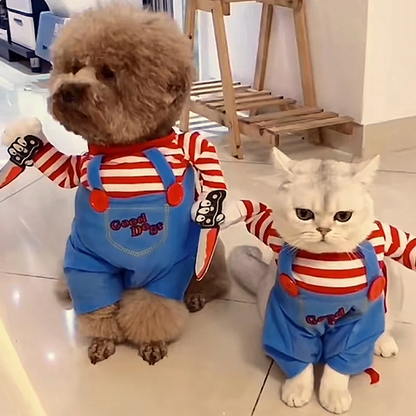 Chucky Pet Costume - Halloween Cat Outfit