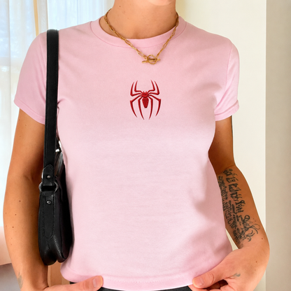 Embroidered Spider Baby Tee